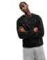 Weekday Norman relaxed space dye jumper in black