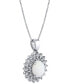 ფოტო #2 პროდუქტის Opal (1-1/20 ct. t.w.) & White Topaz (1-1/4 ct. t.w.) Oval Halo 18" Pendant Necklace in Sterling Silver