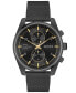 Фото #1 товара Men's Skytraveller Quartz Fashion Chrono Ionic Plated Black Steel Watch 44mm