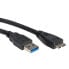 Фото #4 товара ROLINE USB 3.0 Cable - USB Type A M - USB Type Micro B M 0.8 m - 0.8 m - USB A - Micro-USB B - USB 3.2 Gen 1 (3.1 Gen 1) - Male/Male - Black