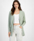 ფოტო #1 პროდუქტის Junior's Open-Front Long Cardigan