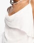 Stradivarius asymmetric draped cami top in white