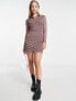 Фото #4 товара Pimkie mesh long sleeve button down polo detail mini dress in pink