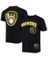 Фото #1 товара Men's Navy Milwaukee Brewers Taping T-shirt