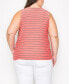 ფოტო #3 პროდუქტის Plus Size Pointelle Stripe Tank Top