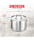 Фото #2 товара Stockpot - Brushed Stainless Steel - Heavy Duty Induction Pot with Lid and Riveted Handles - For Soup, Seafood, Stock, Canning and for Catering for Large Groups and Events by BAKKEN