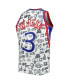 Фото #4 товара Men's Allen Iverson White Philadelphia 76ers 1996-97 Hardwood Classics Doodle Swingman Jersey