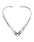 Фото #1 товара Bling Jewelry basic Simple Choker Double V Shape Geometric Collar Statement Necklace For Women .925 Silver Sterling