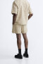 Фото #3 товара Жаккардовые шорты с необработанными кромками ZARA