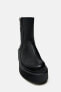 Flat leather ankle boots with zip