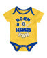 ფოტო #4 პროდუქტის Unisex Newborn Infant Royal and Gold and Cream Milwaukee Brewers Three-Pack Number One Bodysuit