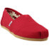 TOMS Alpargata Slip On Womens Red Flats Casual 001001B07-RED