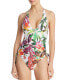 Фото #1 товара Trina Turk 284643 Welcome To Miami High-Leg One Piece Swimsuit - size 4