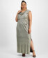 Фото #1 товара Plus Size Cowlneck Sleeveless Long Dress