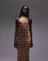 Фото #3 товара Topshop polka dot halter neck maxi dress in brown