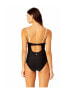 Фото #2 товара Women's Solid Piped Keyhole One Piece Swimsuit