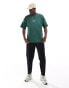 Фото #3 товара Selected Homme oversized heavy weight t-shirt with script backprint in green