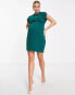 Closet London Maternity belted tie waist mini dress in emerald green Изумруд, 34 - фото #3