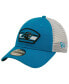 Men's Blue, White Carolina Panthers Logo Patch Trucker 9FORTY Snapback Hat