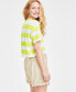 ფოტო #4 პროდუქტის Women's Cropped Stripe T-Shirt, Created for Macy's