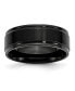 Stainless Steel Brushed Black IP-plated 8mm Band Ring