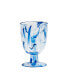 Aegean Swirl Premium Acrylic Goblet Glasses, Set of 6