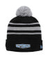 Фото #1 товара Men's Black Stewart-Haas Racing Cuffed Knit Hat with Pom