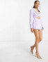 Miss Selfridge Petite cut out mini blazer playsuit in lilac Сиреневый, US 8 - фото #6