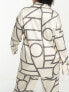 Фото #5 товара 4th & Reckless Plus satin button front shirt co-ord in cream print