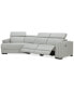 Фото #11 товара Jenneth 3-Pc. Leather Sofa with 2 Power Motion Recliners and Cuddler, Created for Macy's