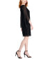 ფოტო #3 პროდუქტის Petite Round-Neck Long-Cape-Sleeve Lace Dress