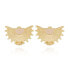 ფოტო #1 პროდუქტის Women's Metallic Half Sun Rose Quartz Stone Clip-On Earrings