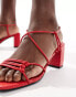 Фото #2 товара Public Desire Wide Fit Taryn strappy block heel sandals in cherry red