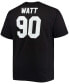 Фото #2 товара Men's Big and Tall T.J. Watt Black Pittsburgh Steelers Player Name Number T-shirt