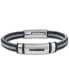 ფოტო #2 პროდუქტის Men's Black Diamond Bracelet in Nylon and Stainless Steel (1/10 ct. t.w.)