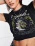 Reclaimed Vintage licensed Fleetwood Mac baby t-shirt in washed black