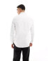 ASOS DESIGN regular fit textured shirt in white Белый, S - Chest 38 - фото #3