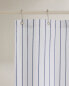 Striped cotton shower curtain