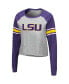 ფოტო #2 პროდუქტის Women's Heathered Gray, Purple LSU Tigers Decoder Pin Raglan Long Sleeve T-shirt