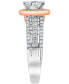 ფოტო #4 პროდუქტის Diamond Princess Halo Ring (1-5/8 ct. t.w.) in 14k White & Rose Gold