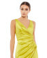 ფოტო #9 პროდუქტის Women's Ieena Satin Ruched V Neck Faux Wrap Midi Dress