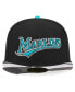 ფოტო #4 პროდუქტის Men's Black Florida Marlins Metallic Camo 59Fifty Fitted Hat