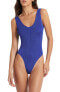 BOUND by Bond-Eye Womens Mara One-Piece Swimsuit in Lapis Shimmer Size OS