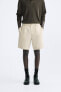 Herringbone texture bermuda shorts