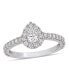 ფოტო #1 პროდუქტის Pear Certified Diamond (1 ct. t.w.) Halo Engagement Ring in 14k White Gold