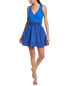 Central Park West Ruffle Mini Dress Women's Blue L