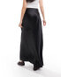 Фото #6 товара Miss Selfridge liquid satin bias maxi skirt in black