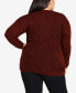 ფოტო #2 პროდუქტის Plus Size Amber Boucle Cardigan Sweater