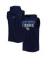 Men's Navy Tennessee Titans Relay Sleeveless Pullover Hoodie