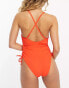 Фото #2 товара New Look ruched side swimsuit in red